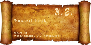 Menczel Erik névjegykártya